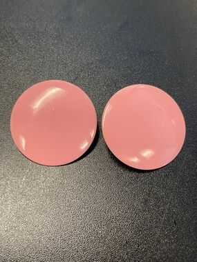 Vintage Pink Round Disc Statement Earrings - Women Accessories- E4